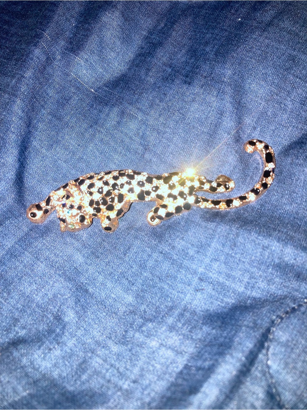 Gold Leopard Spot Brooch - Black & Gold